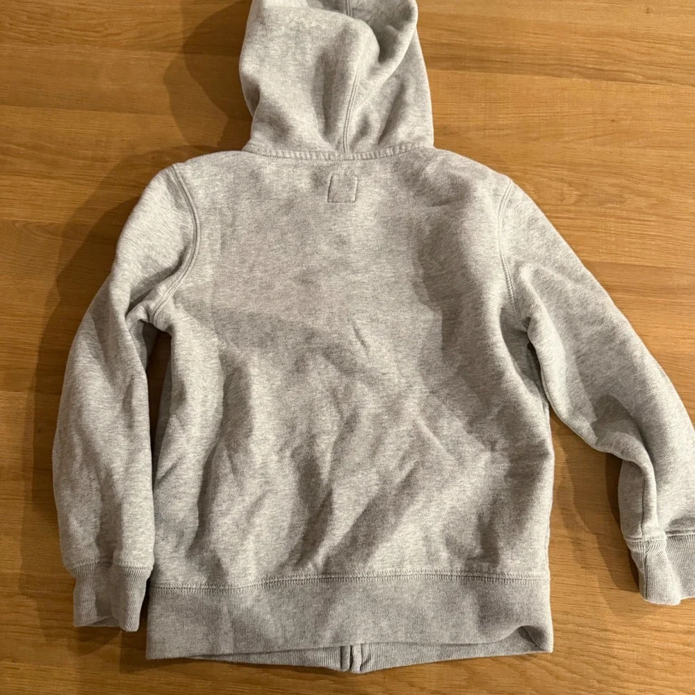 Gap Kids Boys Girls Gray Logo Zip Up Hoodie Sweatshirt Size S 6-7 RN54023